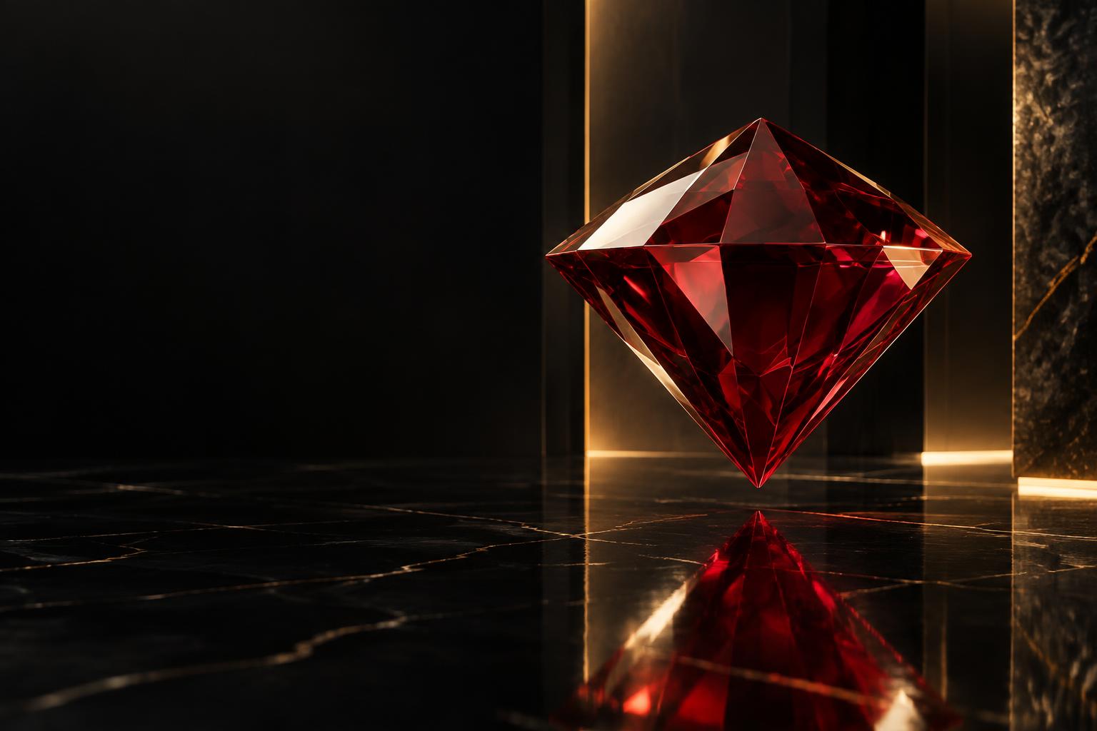 Diamant rubis, symbole de la précision créative d'Ideline Digital IA